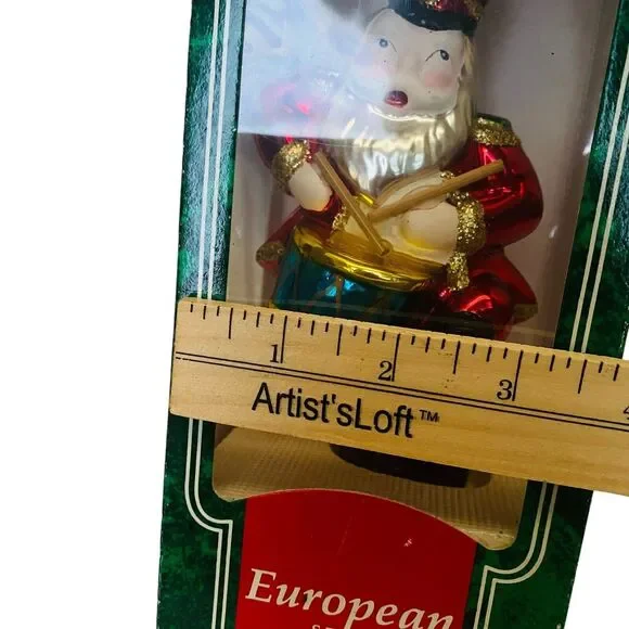 Vtg Santa Claus Drummer Band European Style Hand Blown Glass Christmas Ornament - Picture 16 of 16